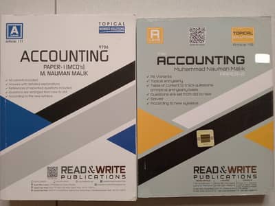 Cambridge A Level Accounting 9706 topical past papers 1 and 2