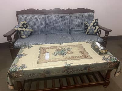 5 seater sofa shesham ki wooden with table
