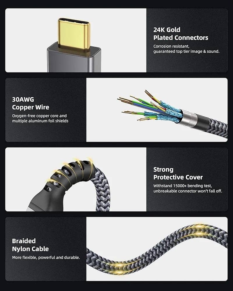 3 meter braided thunderbolt 4 cable 7
