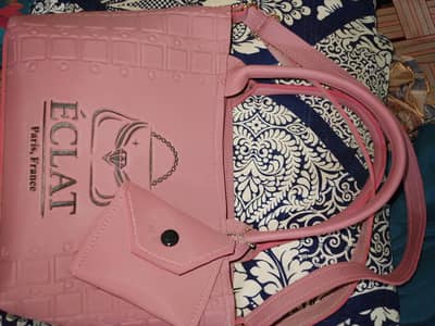 Stylish Pink Crocodile Print Women's Handbag - New