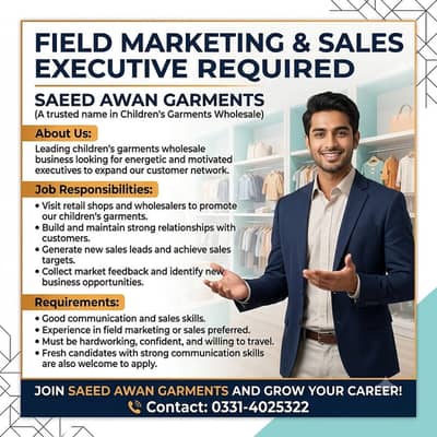 Field marketing and sales exective requiered