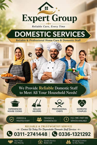 Housemaid,cook, patient attandant.