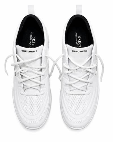Original Skechers Men's White Sneakers – Comfortable Memory Foam Shoes