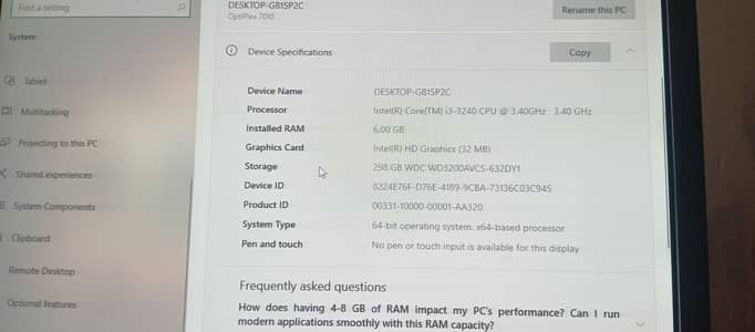 Dell OptiPlex 7010 i3 (6GB RAM / 300GB Storage) Perfect PC"