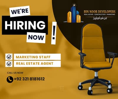 Hiring real estate marketing staff- Bin Noor Developers
