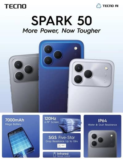 Tecno Spark 50 - 6GB/128GB - Brand New Box Pack with Warranty