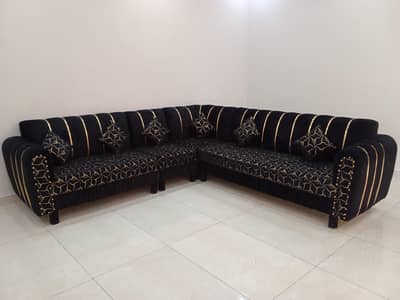 black and gold sofa