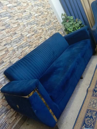 luxury 7_seater Royal Blue sofa set 3+2+1+1