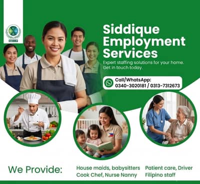 Maids / House Maids / cook / Nanny , chef / Baby Sitter maid available