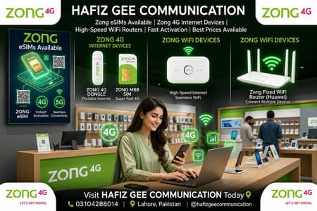 Zong Device Digital Brand New 150MBPs Speed4G + 5G SPEED
