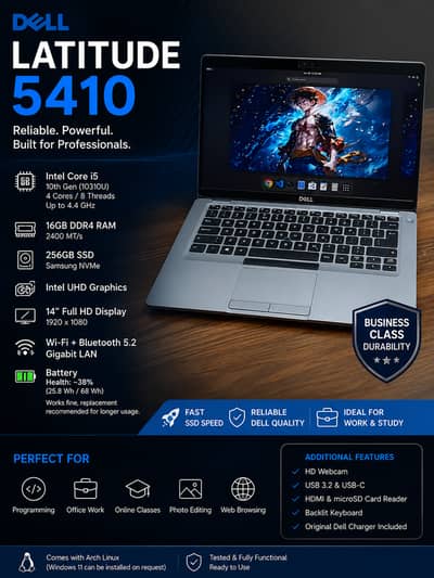 Dell Latitude 5410 | Intel Core i5 10th Gen | 16GB RAM | 256GB NVMe