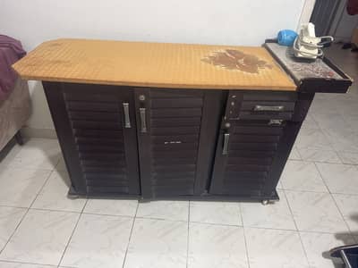 Iron stand with storage box