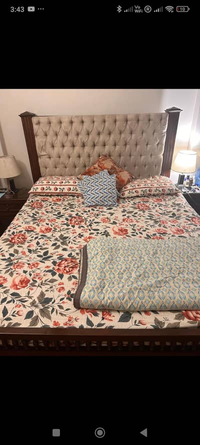 solid wooden bed