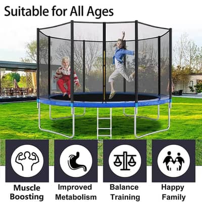 14FT Trampoline for Kids and Adults with Enclosure Net
