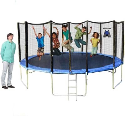 16FT or 488cm Outdoor Trampoline Safety Enclosure and Ladder