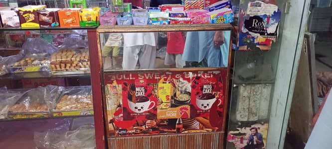 2 food display counter 1 cash counter