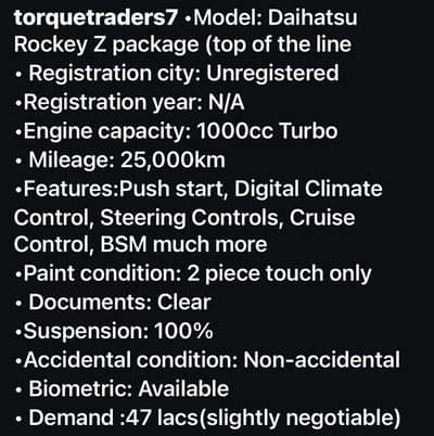 Dihatsu Rocky 2019/23 Turbo Z Package