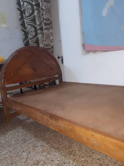 2 chip board beds(with design) + 2 wooden bed(simple)s