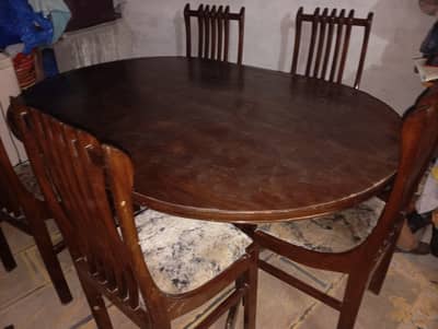6 chairs wooden Dinning table set