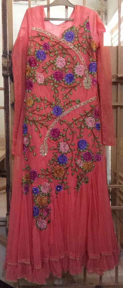 Beautiful Pink Embroidered Maxi – 3 Piece | Excellent Condition