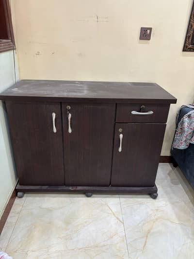 Wooden Storage Cabinet with Drawer – Good Condition