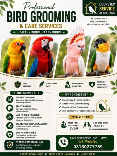 Doorstep Bird Grooming Service