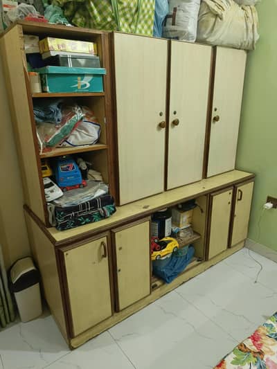 Large Wall Cupboard with Storage & Shelves – Solid Unit