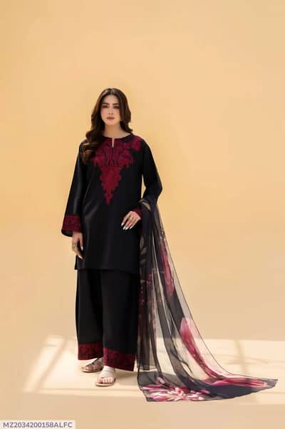 Zaroon Lawn 3PC Embroidered Suit with Digital Dupatta - Unstitched