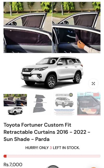 Toyotta Fortuner New Window Curtains