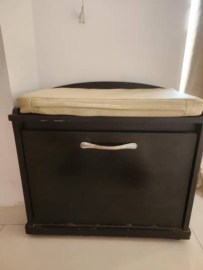 Premium Solid Wood Shoe Rack with Cushioned Seat