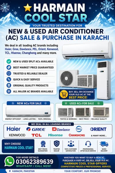 New & OlD AC Sale/Purchase /Installation & Repair Karachi