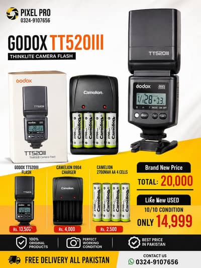 Godox TT520III Flash Kit – Like New (10/10)  Only : *14,999*