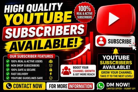 YouTube subscribers available active & non drop