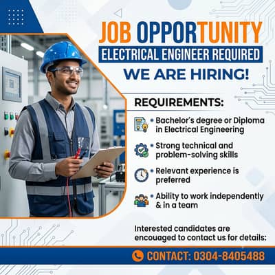 Electrical Engineer Required | Jobs | Urgent Hiring | Jobs