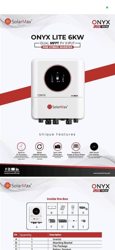 solar max onyex 6kw ip65