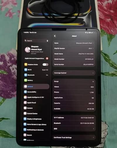 my iPad Pro 11-inch M4 256GB. 03073909212 WhatsApp