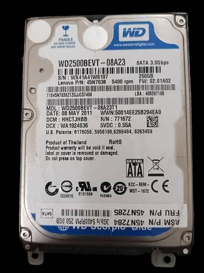 Western digital 250gb laptop hard drive can be use in pc also