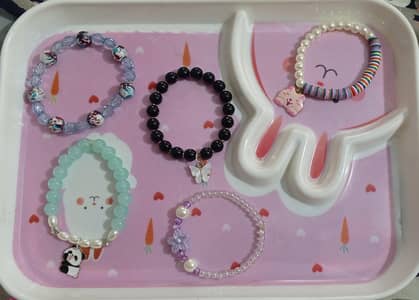 5 handmade  bracelets 