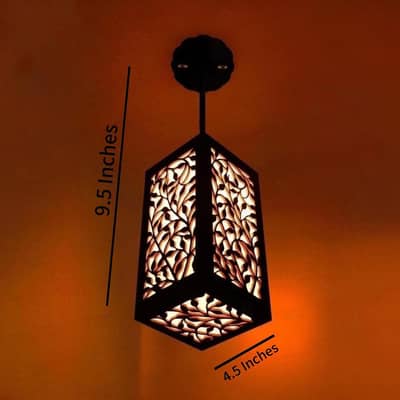 Rechargeable Leaf Pattern Ceiling Lamp Brown MDF PRICE 1200