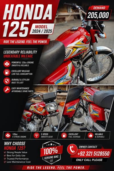 Honda CG 125 | Model 25 | Un-Registered | Only Call For HONDA CG 125
