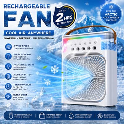 Rechargeable Mini Air Cooler Fan/ Mist spray