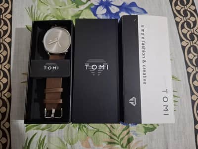 Tomi Wrist watch T044, Brown Strap Silver Body