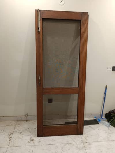 Wood Door with Net