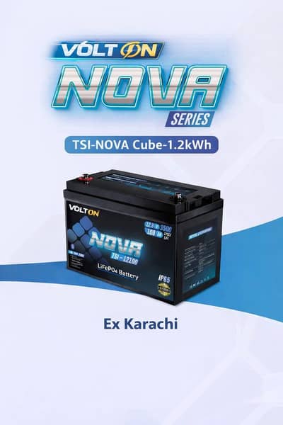 NOVA 2.5kWh Lithium Battery 25.6V 100Ah LiFePO4