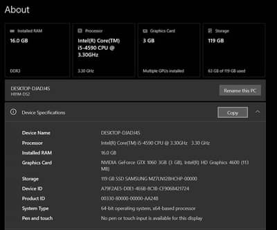 Budget Gaming Pc for sale Core i5 4th gen GTX 1060 3 gb