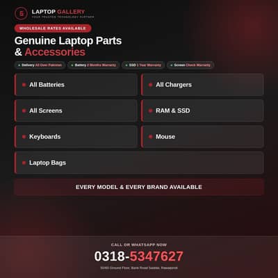 Laptop Battery, Charger, Screen, RAM, SSD - All Available