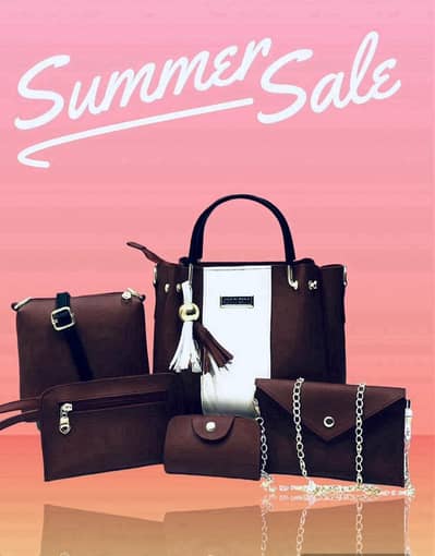 5 PCs premium hand bag for girls delivery available