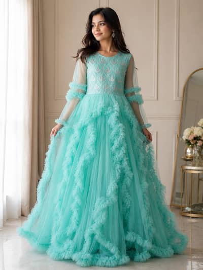 blue long Fairy frock