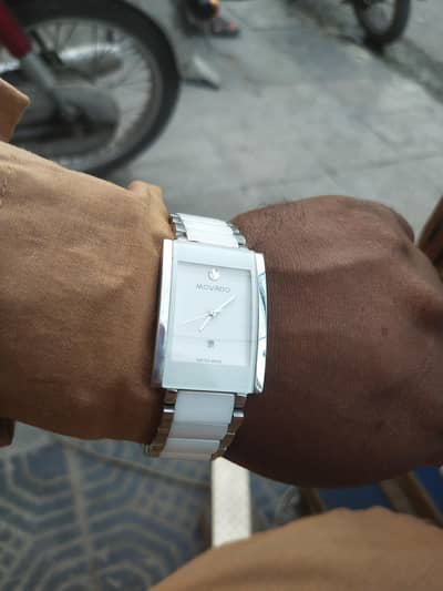 Movado steel and stone
