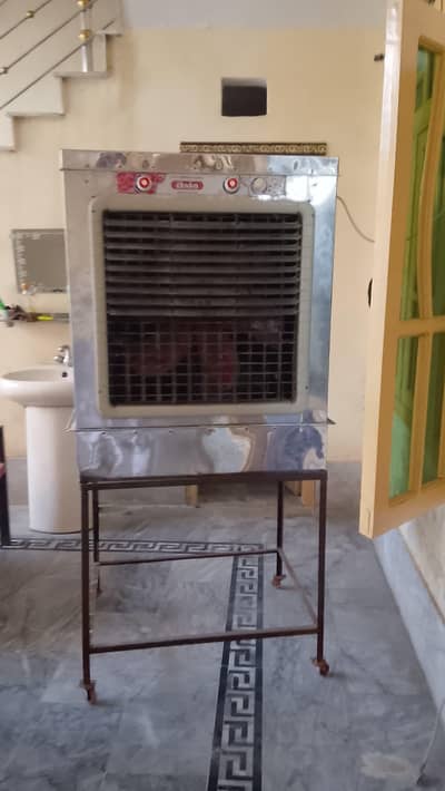 silver air cooler big size with big size stand for window